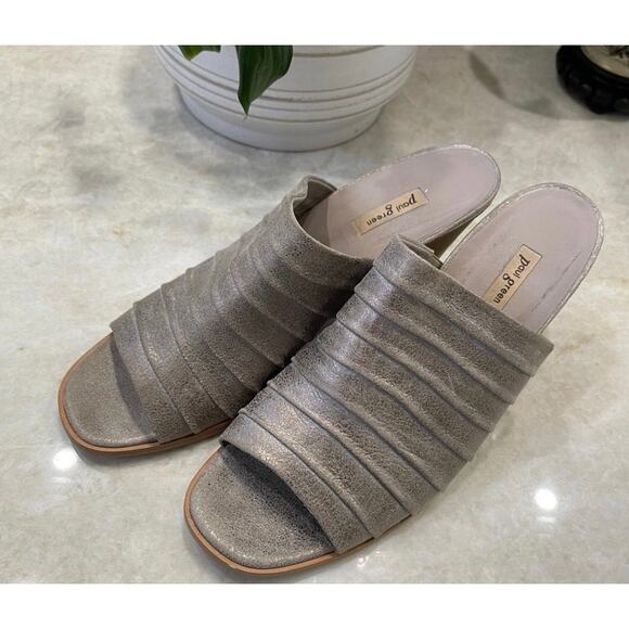 Paul Green heeled mules metallic taupe Sz 10.5 US - Picture 1 of 10